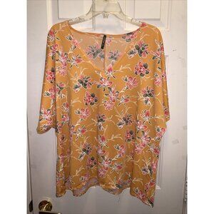 Forever Jade Plus Size 3x Floral Short Sleeve Top